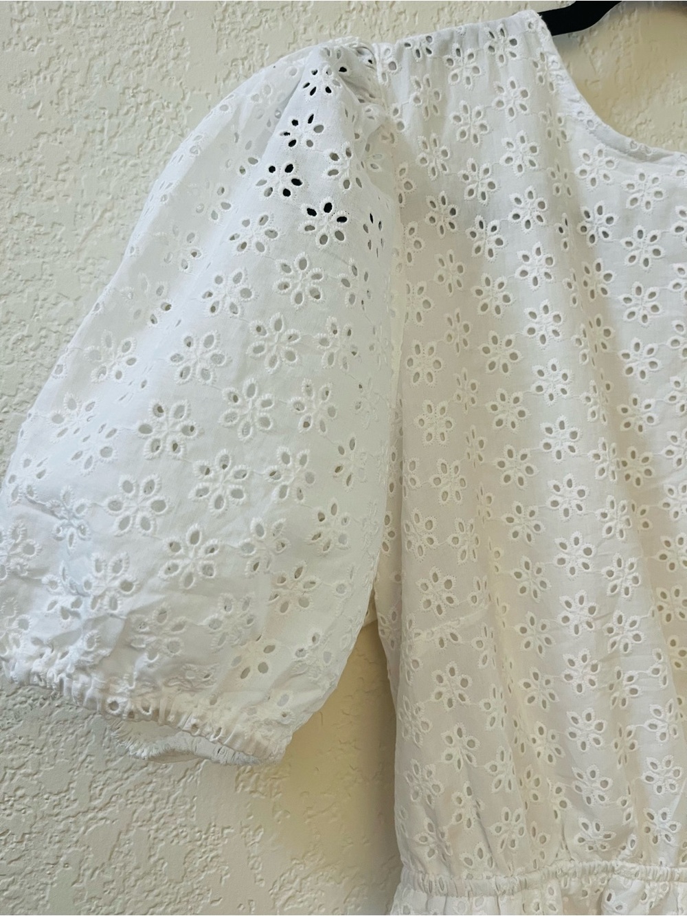 Forever 21 White Eyelet Puff Sleeve Midi Dress - Picture 9 of 11